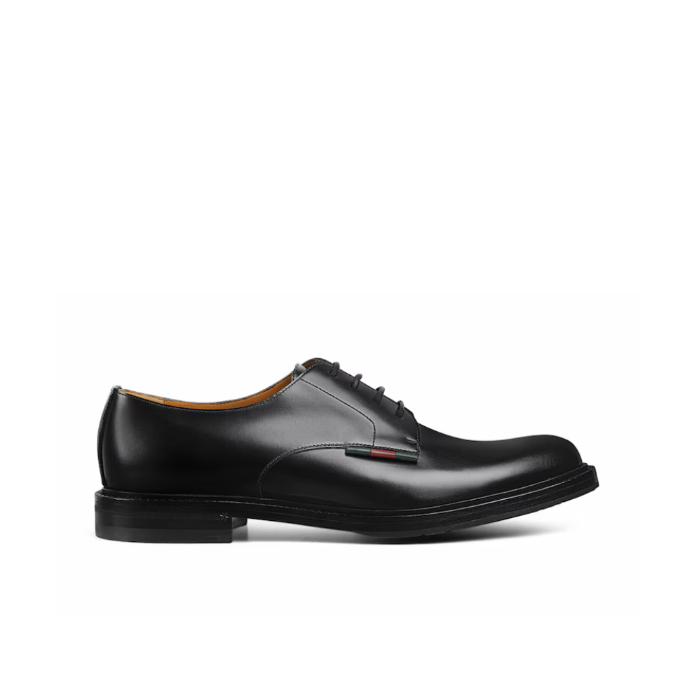 Gucci Men's lace-up shoe with leather Web