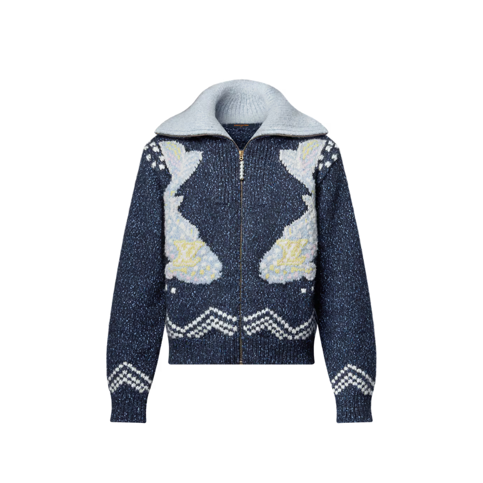 LOUIS VUITTON Zippered Knitted Blouson
