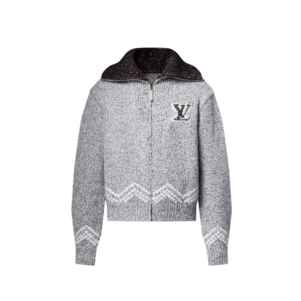 LOUIS VUITTON Zippered Knitted Blouson
