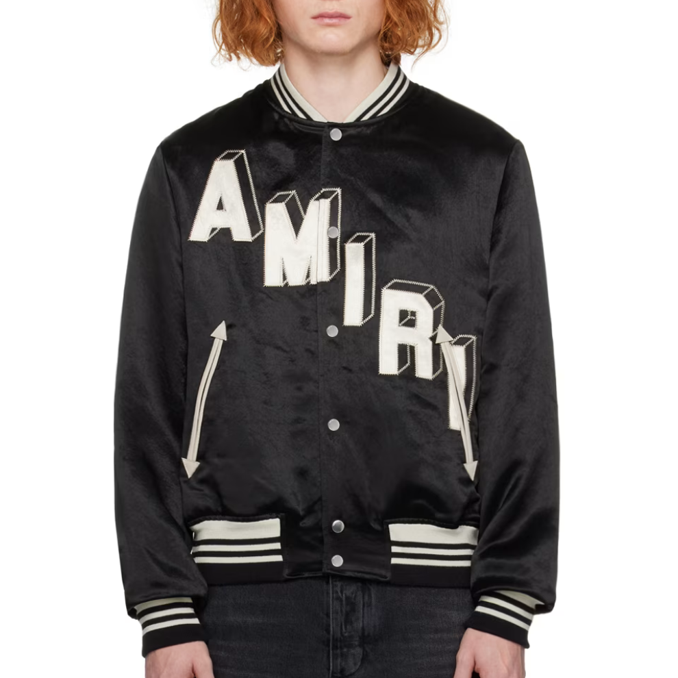 AMIRI Black Appliqué Bomber Jacket