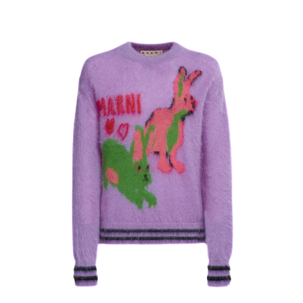 Marni SWEATER WITH MULTICOLOUR INLAY