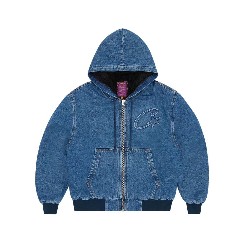Corteiz CRTZ Embossed C-Star Denim Work Jacket 'Blue'
