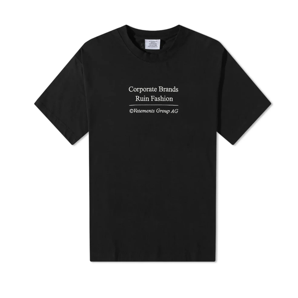 VETEMENTS CORPORATE BRAND T-SHIRT Black