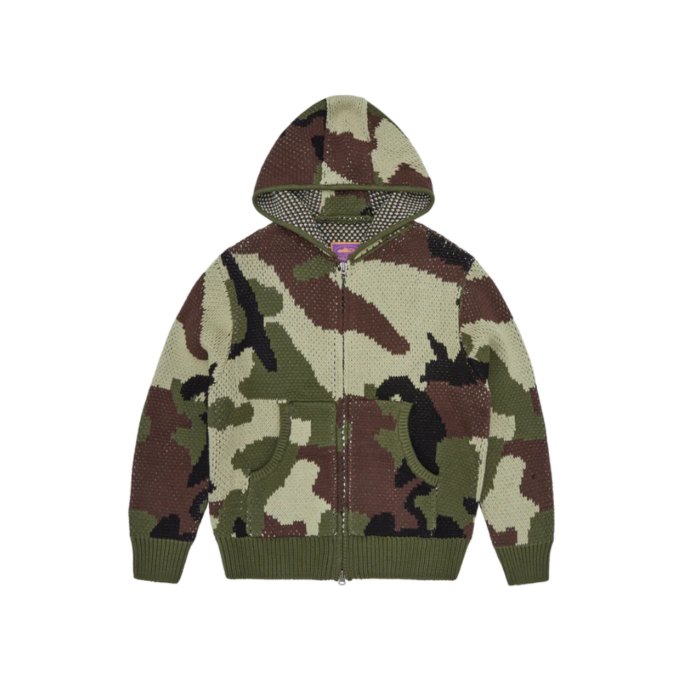 Corteiz Alcatraz Heavy Knit Zip Hoodie Camo