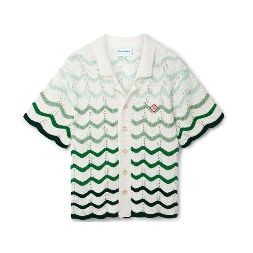 CASABLANCA Wavy Gradient Crochet Shirt