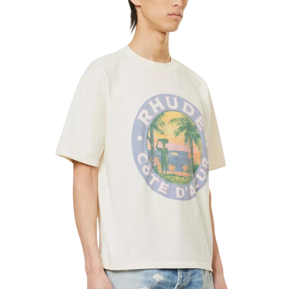 RHUDE Côte d'Azur logo-print cotton-jersey T-shirt