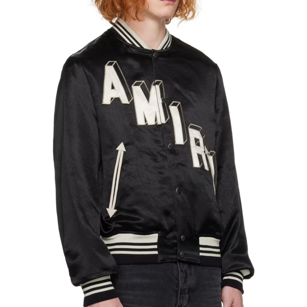 AMIRI Black Appliqué Bomber Jacket