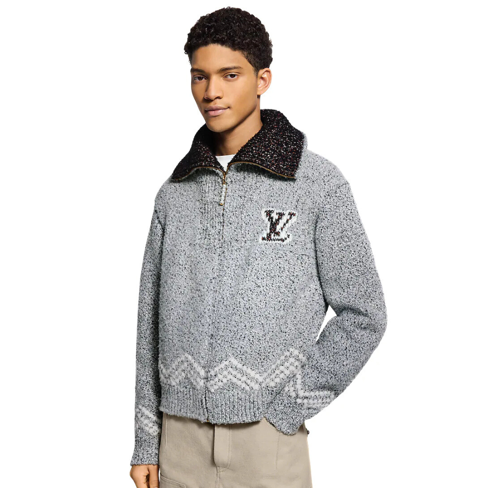 LOUIS VUITTON Zippered Knitted Blouson