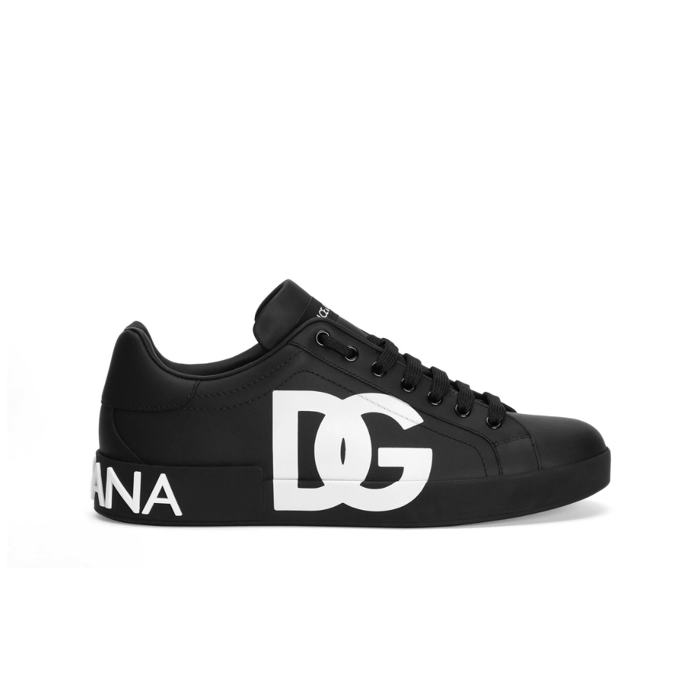 DOLCE GABBANA Calfskin nappa Portofino sneakers with DG logo print Digital Shoppers