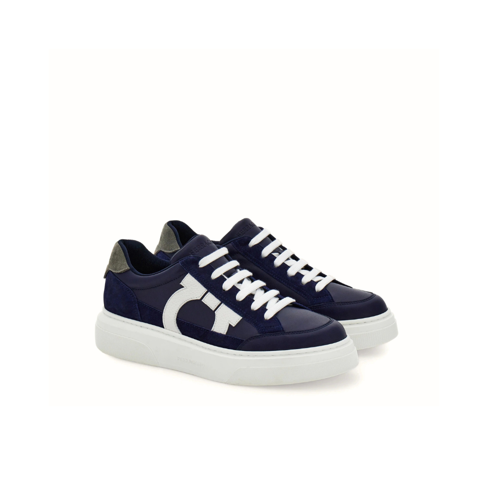 Ferragamo Low top sneaker with Gancini outline