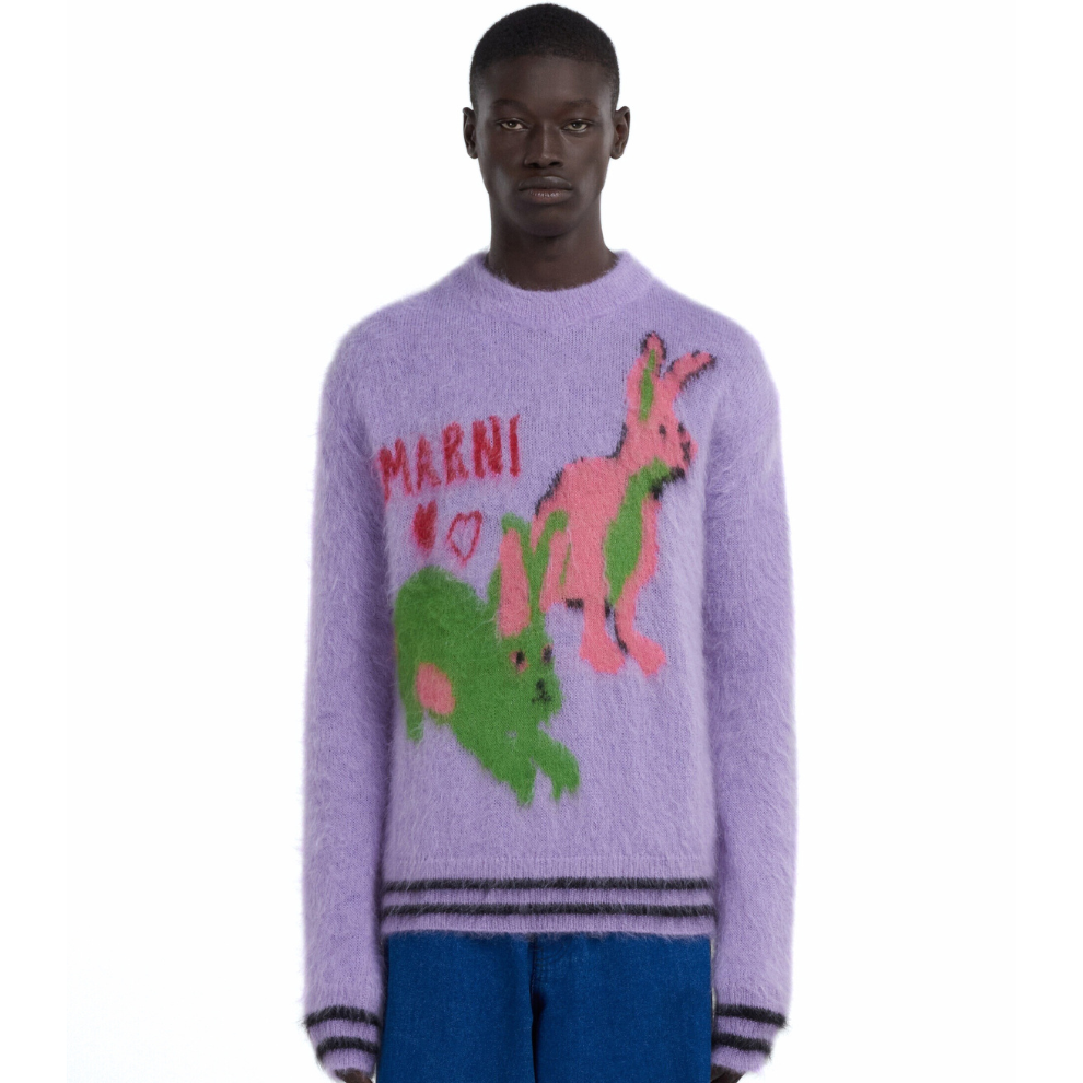 Marni SWEATER WITH MULTICOLOUR INLAY