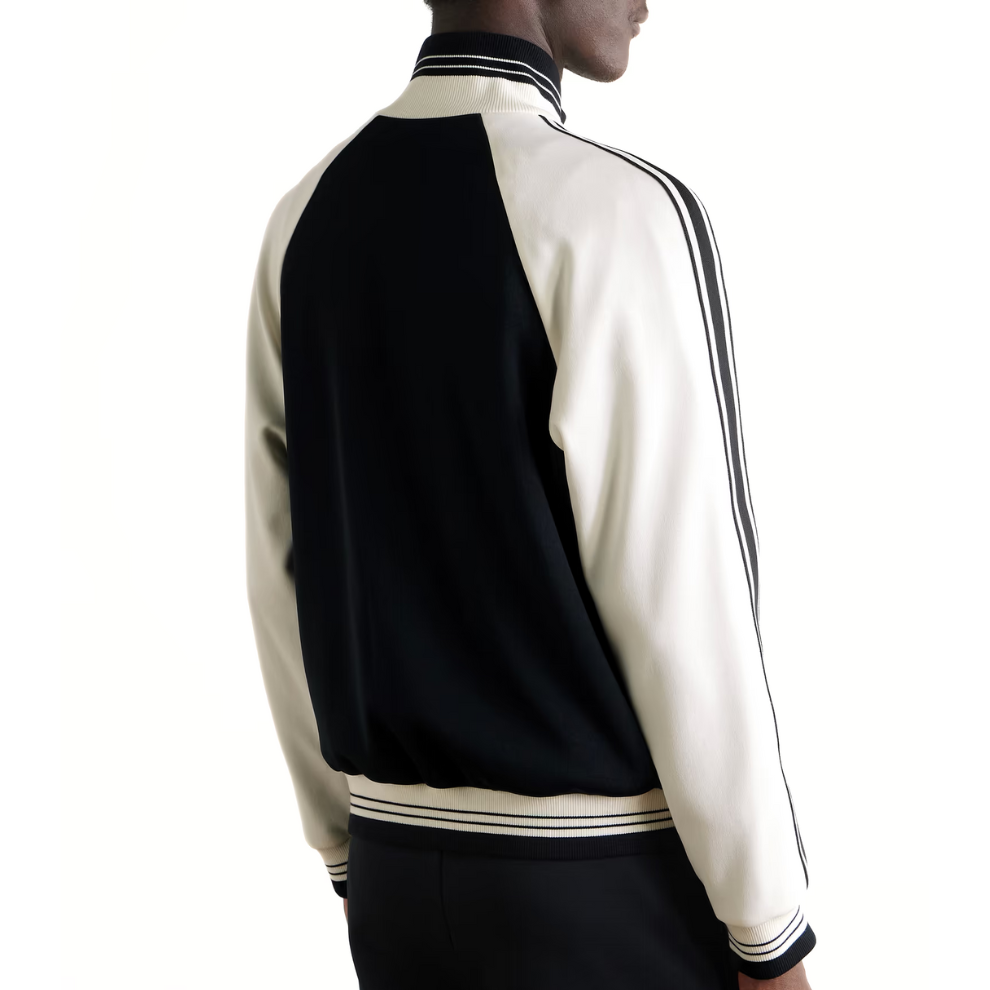 CELINE HOMME Logo-Embroidered Striped Tech-Jersey Track Jacket