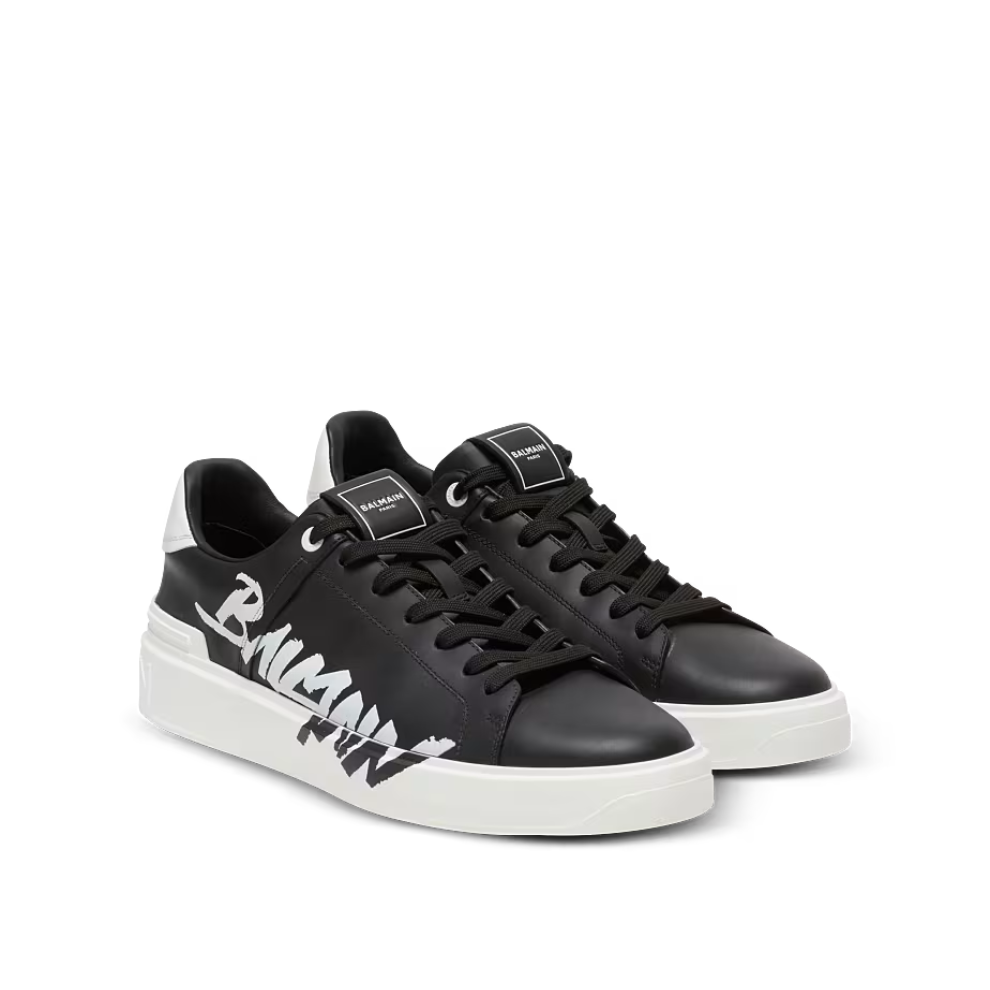 Balmain B-Court printed leather sneakers