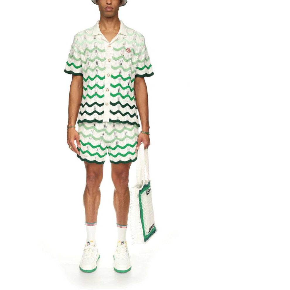 CASABLANCA Wavy Gradient Crochet Shirt