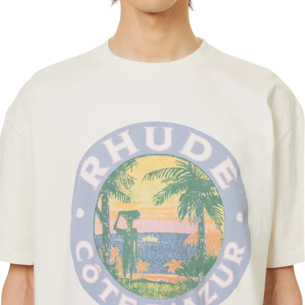 RHUDE Côte d'Azur logo-print cotton-jersey T-shirt