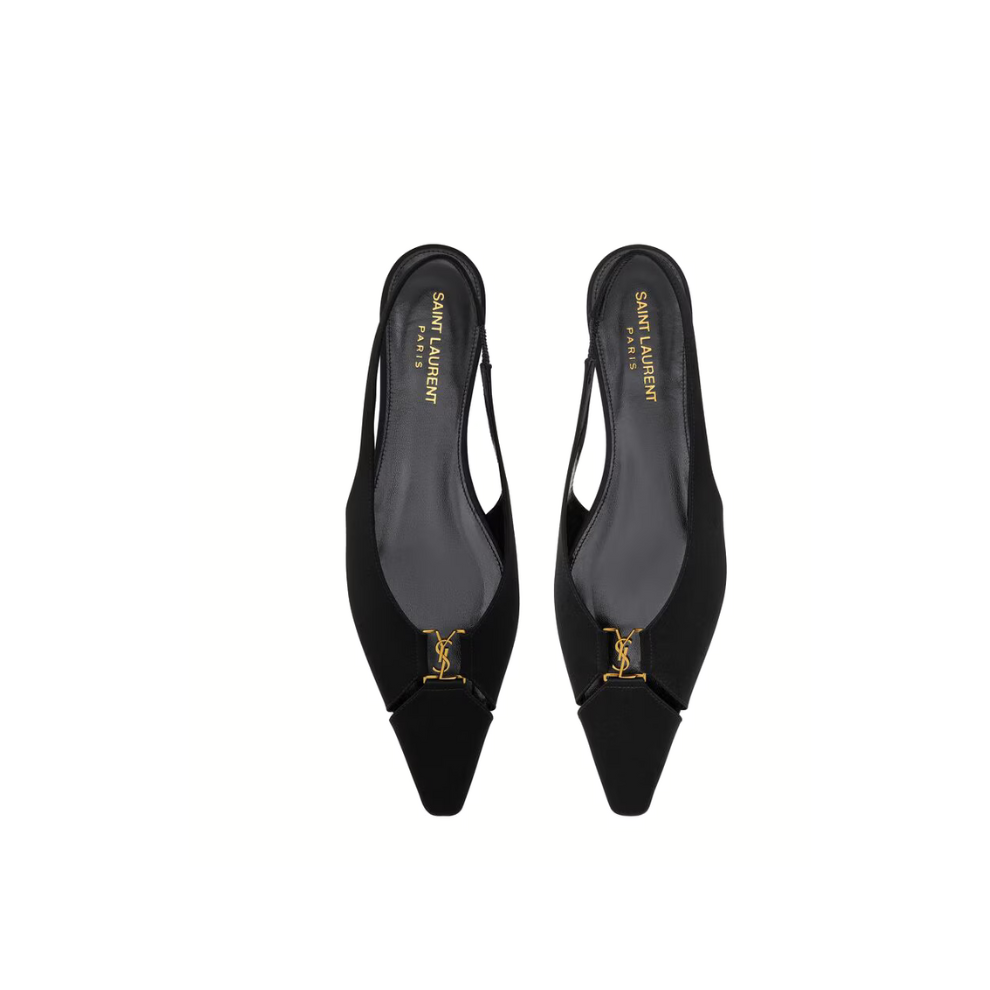 Yves Saint Laurent BABYLONE slingback flats in satin crepe