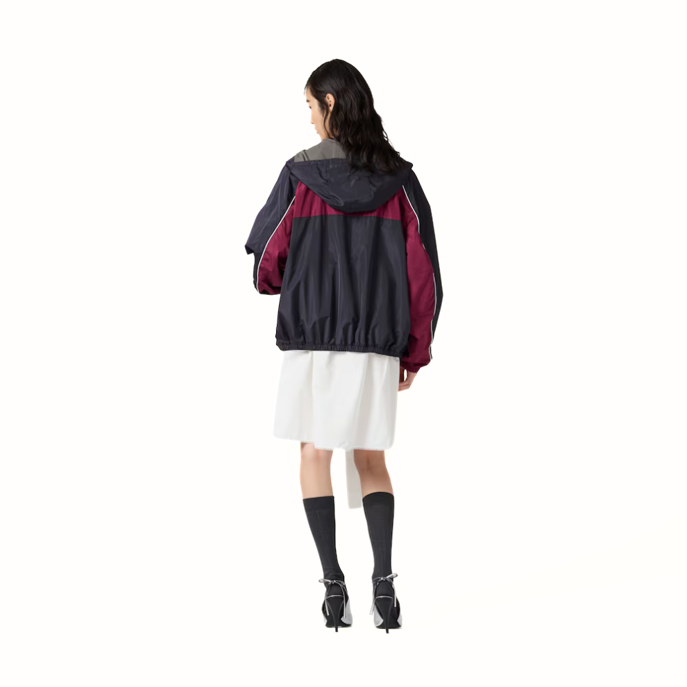 MIU MIU Technical silk zipper blouson jacket