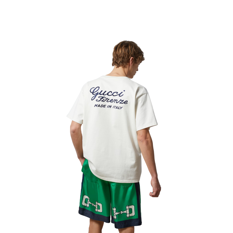 GUCCI COTTON JERSEY T-SHIRT WITH EMBROIDERY