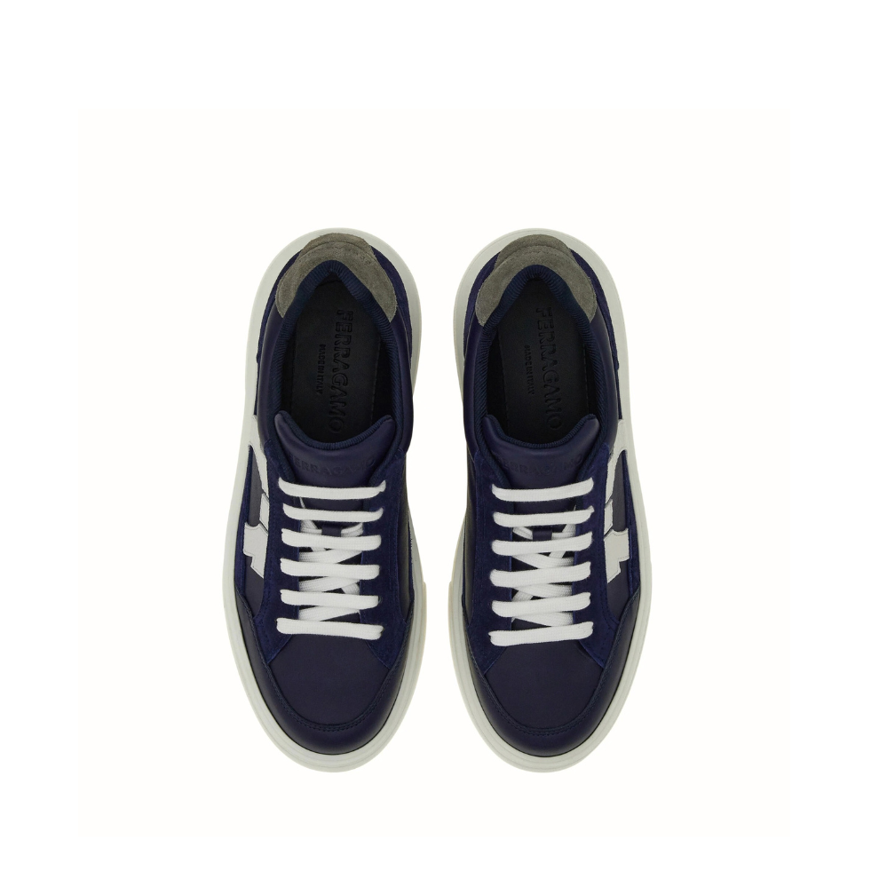 Ferragamo Low top sneaker with Gancini outline