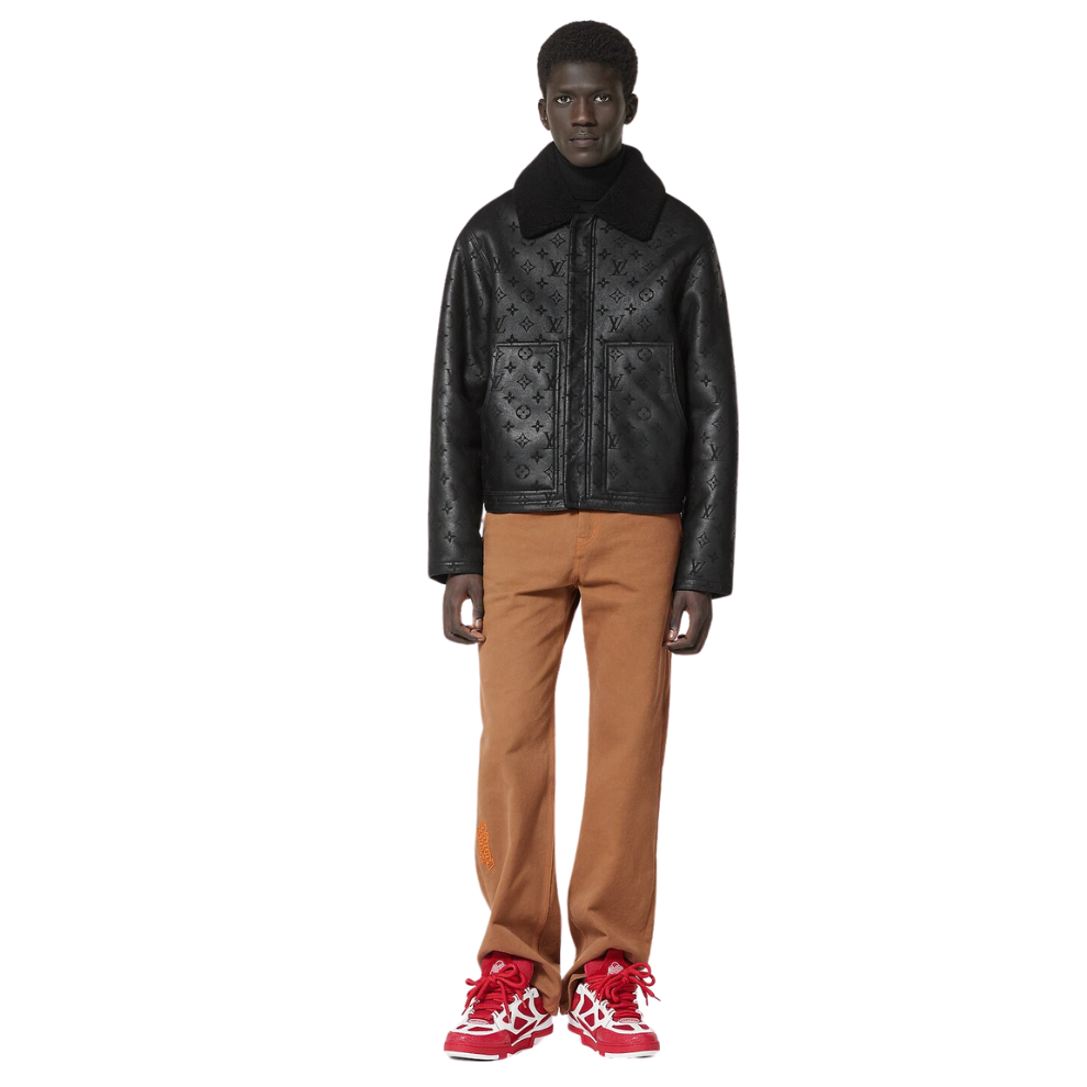 LOUIS VUITTON Shearling Embossed Monogram Jacket