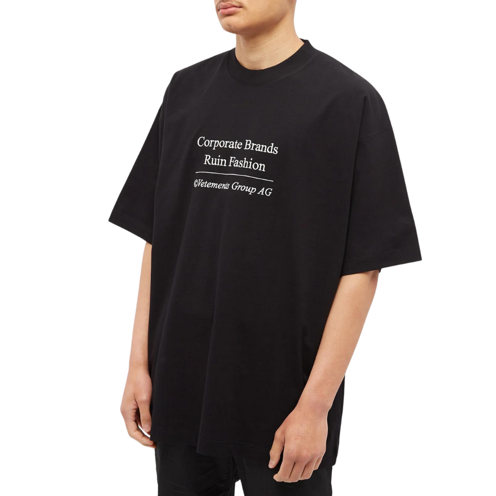 VETEMENTS CORPORATE BRAND T-SHIRT Black