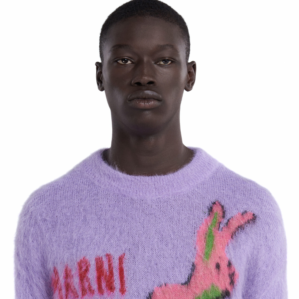 Marni SWEATER WITH MULTICOLOUR INLAY