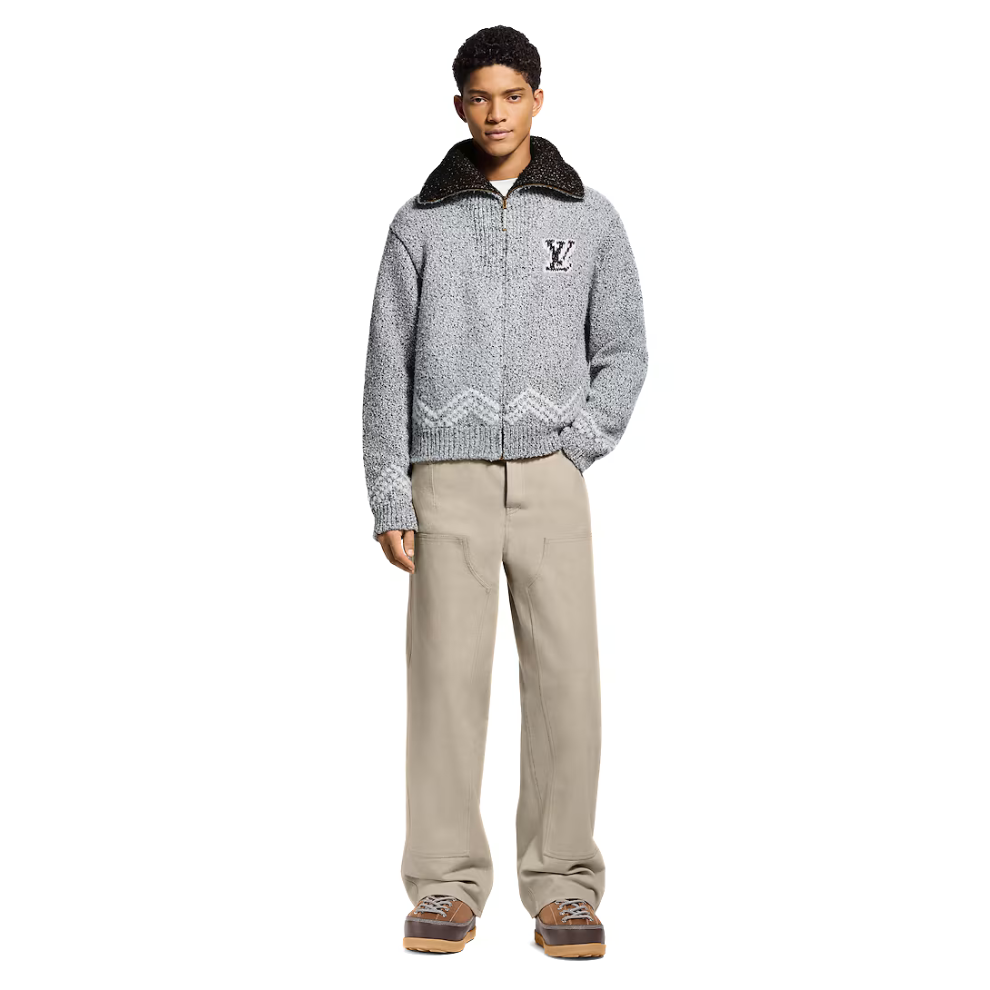 LOUIS VUITTON Zippered Knitted Blouson
