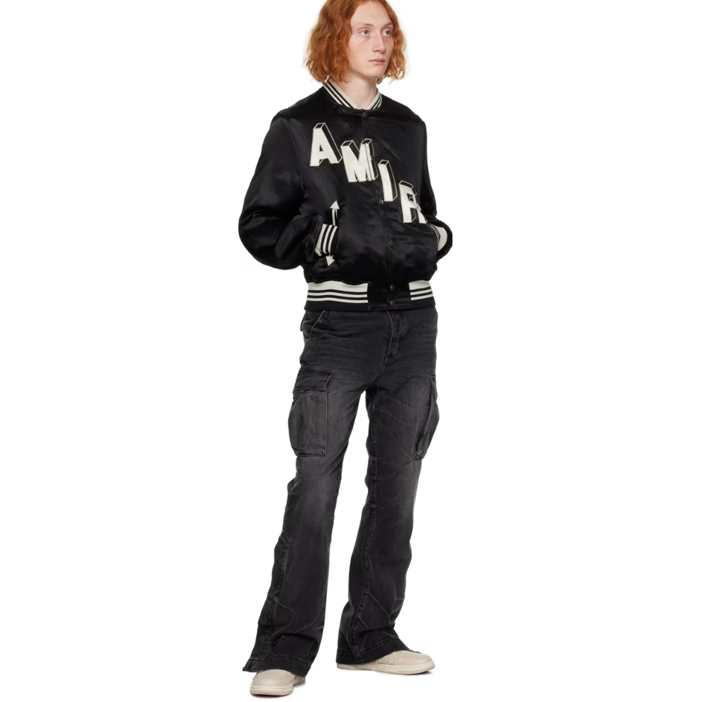 AMIRI Black Appliqué Bomber Jacket