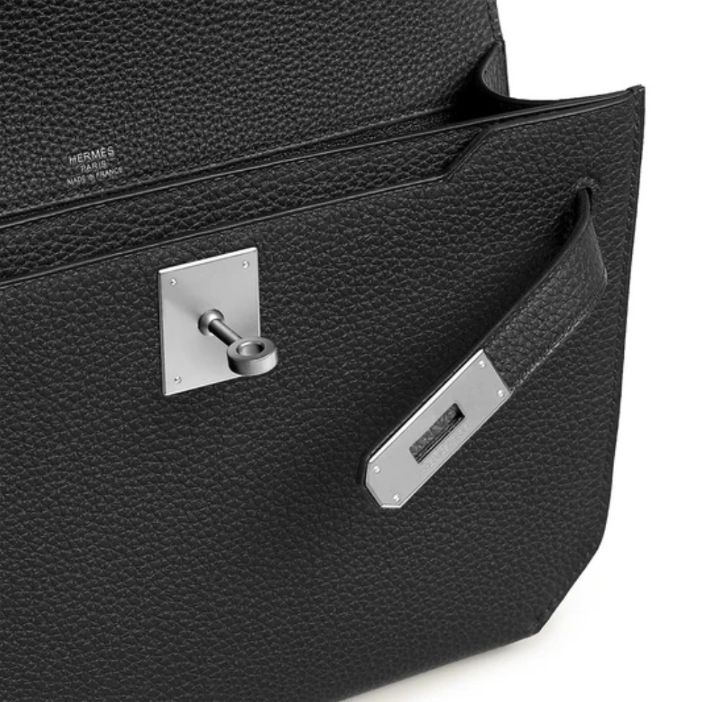 Hermès Kelly Depeches 25 Togo Black Palladium Hardware