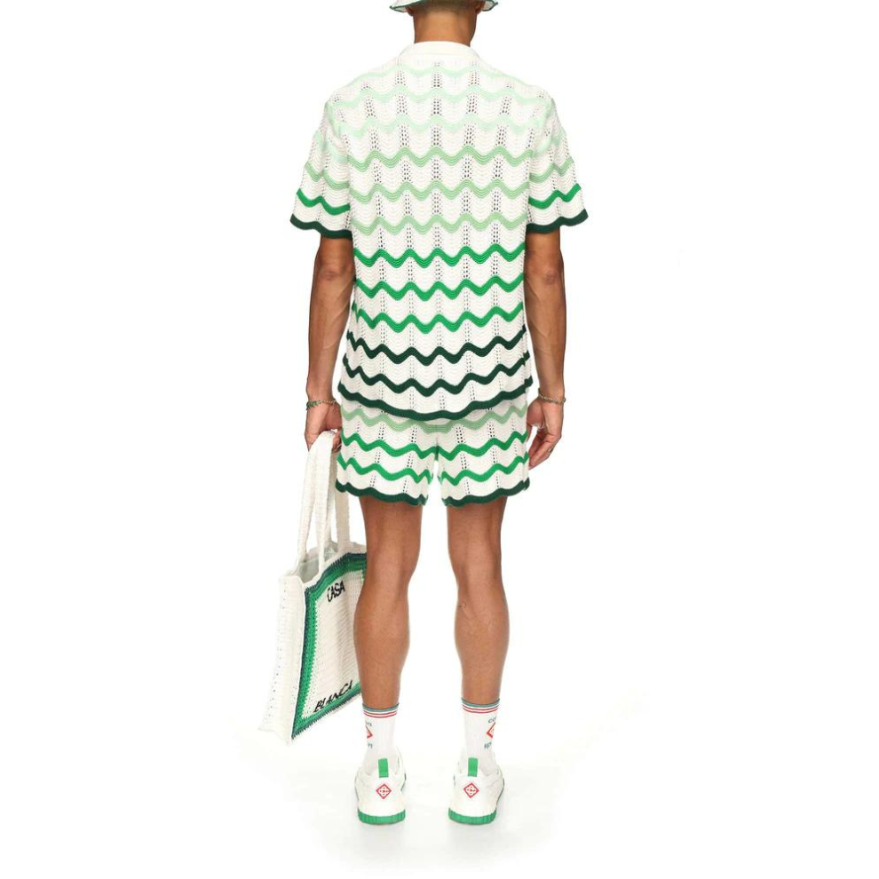 CASABLANCA Wavy Gradient Crochet Shirt