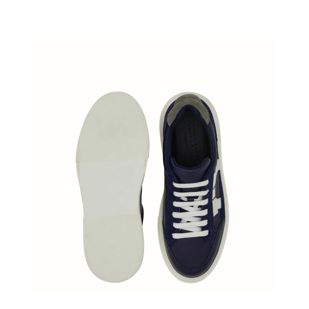 Ferragamo Low top sneaker with Gancini outline