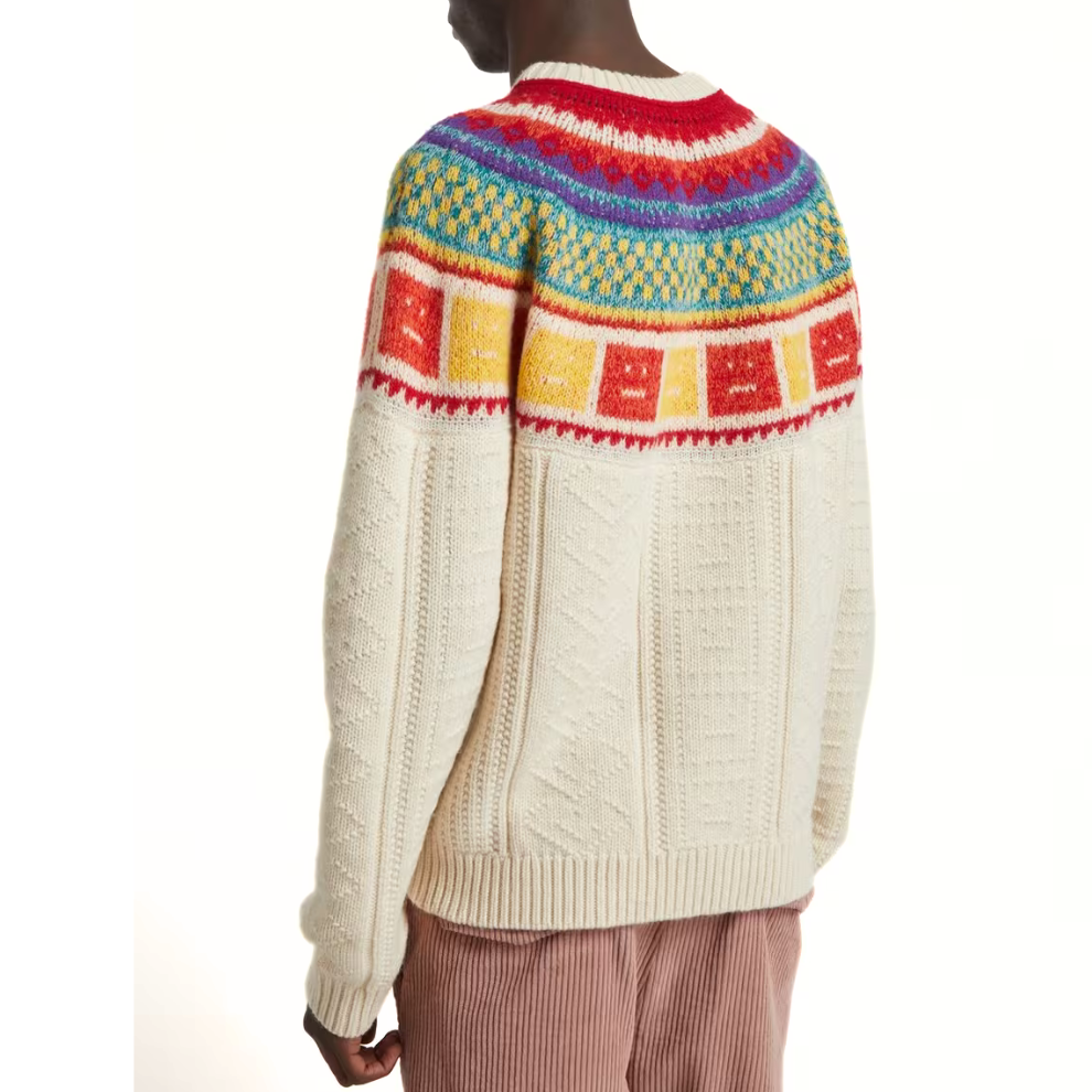 Acne Studios Fair-Isle Rainbow Intarsia Knitted Jumper