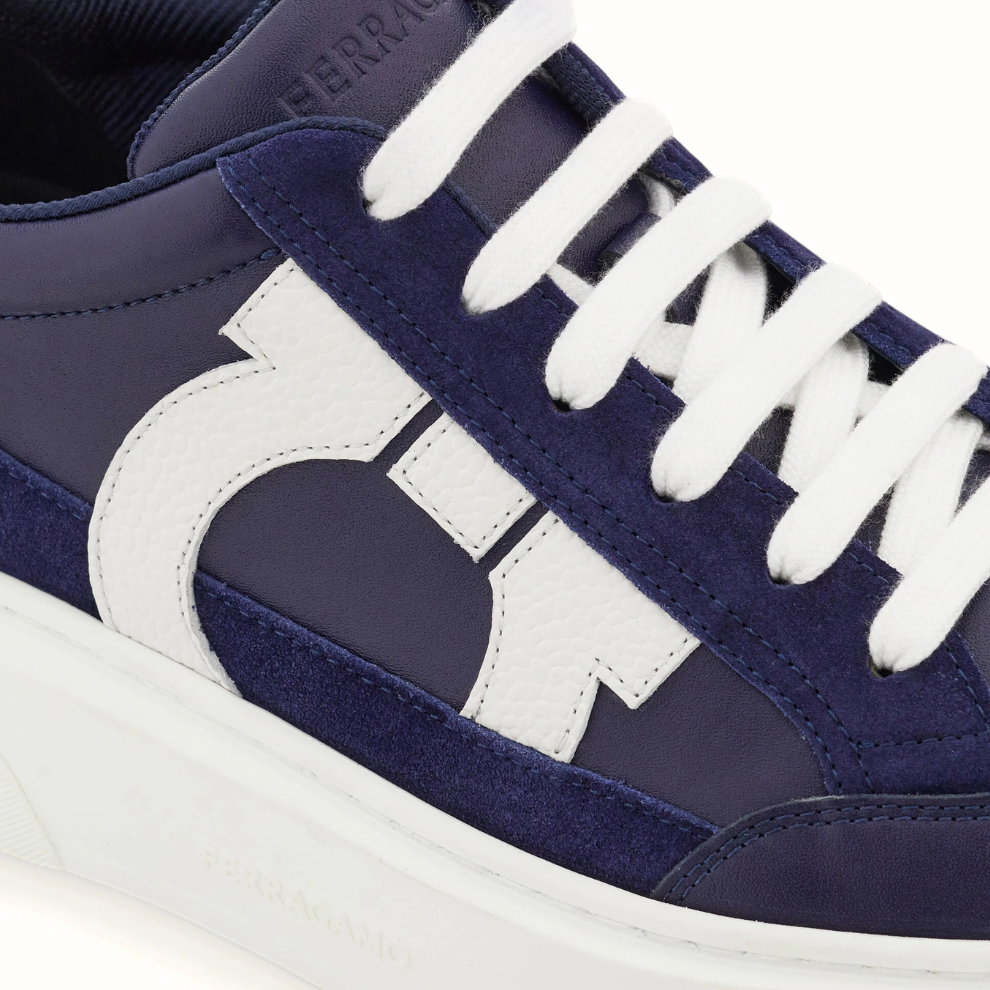Ferragamo Low top sneaker with Gancini outline