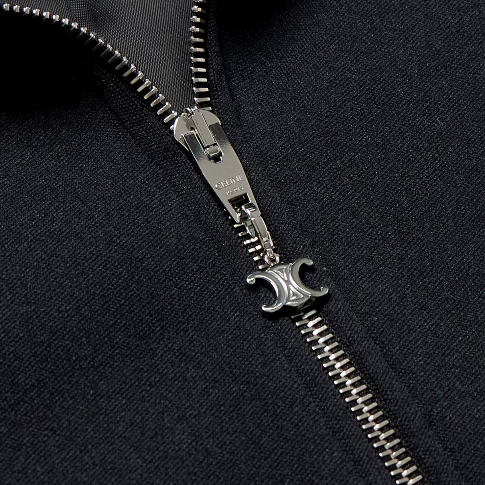 CELINE HOMME Logo-Embroidered Striped Tech-Jersey Track Jacket