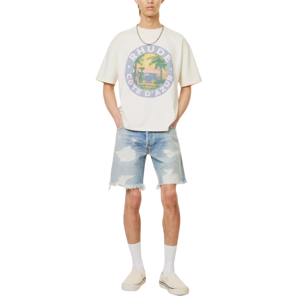 RHUDE Côte d'Azur logo-print cotton-jersey T-shirt