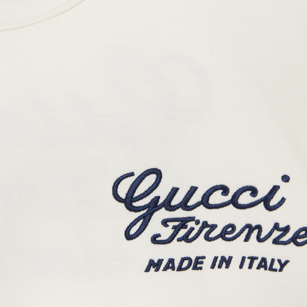 GUCCI COTTON JERSEY T-SHIRT WITH EMBROIDERY