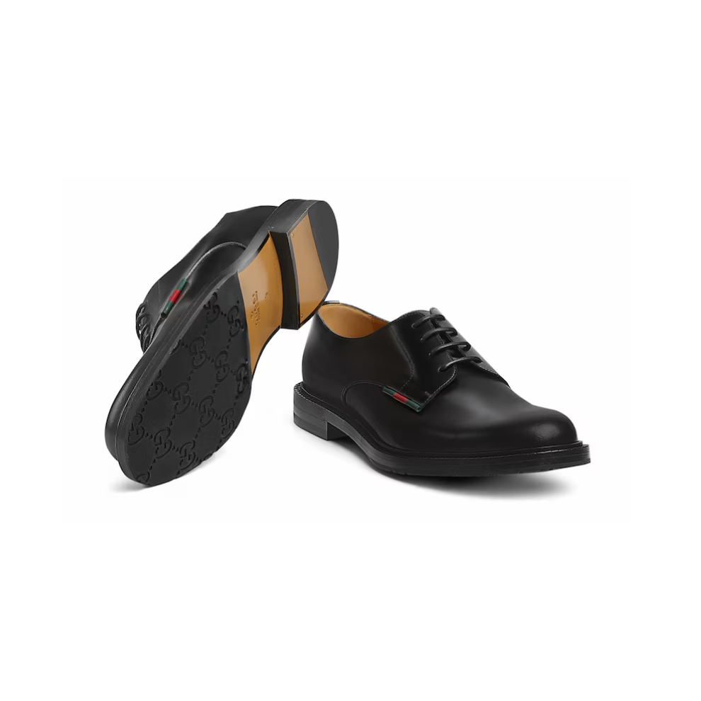 Gucci Men's lace-up shoe with leather Web