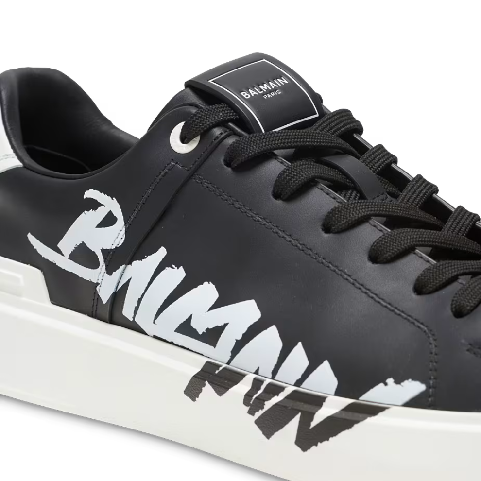 Balmain B-Court printed leather sneakers