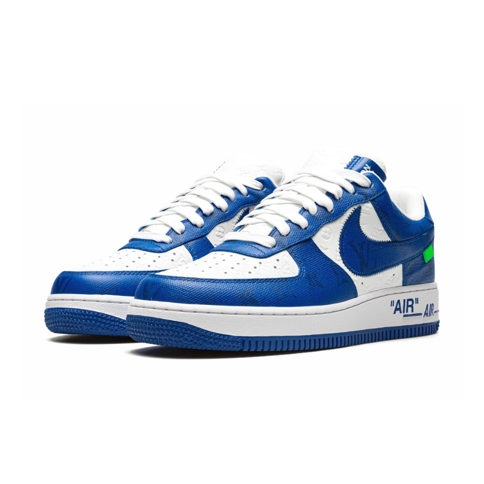 LOUIS VUITTON AIR FORCE 1 LOW "Virgil Abloh - White/Blue" - Digital-Shoppers