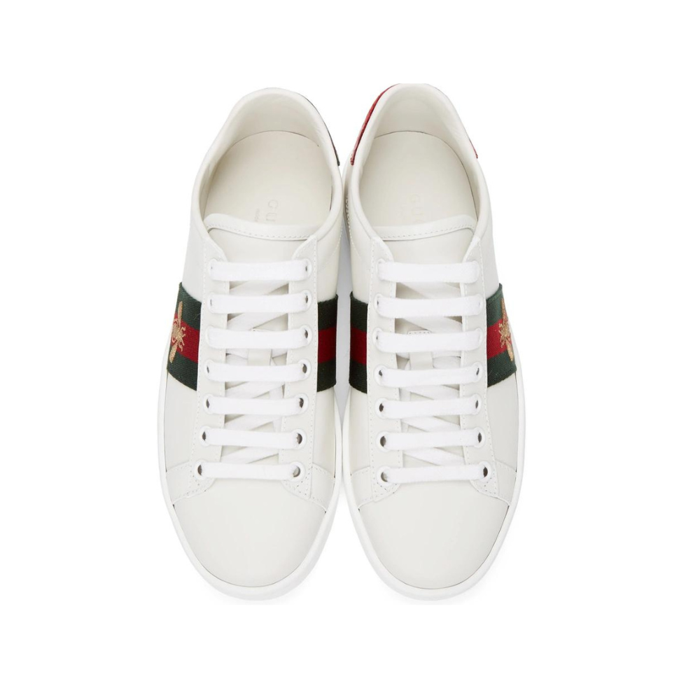 GUCCI NEW ACE GRG BEE SNEAKER WHITE