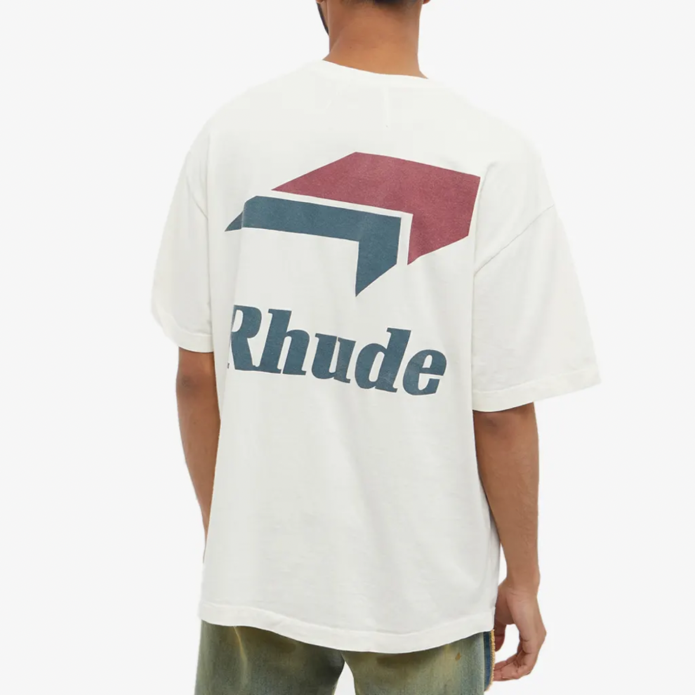 RHUDE LOGO TEE VINTAGE WHITE