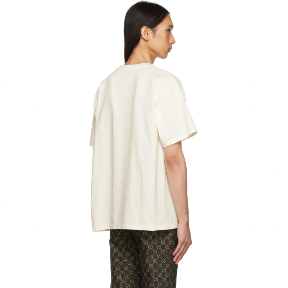 GUCCI White Interlocking G Stripe T-Shirt