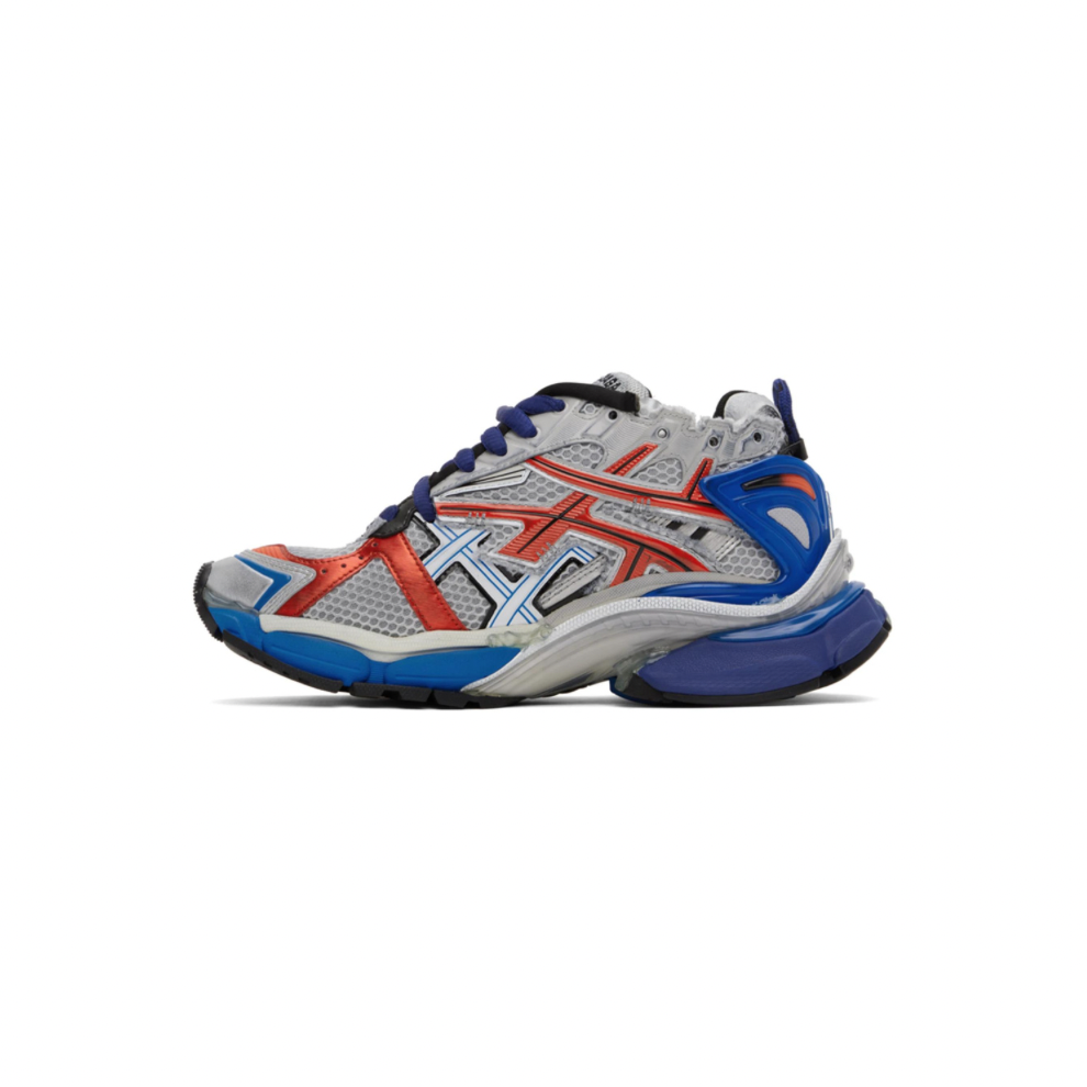 BALENCIAGA Gray & Blue Runner Sneakers