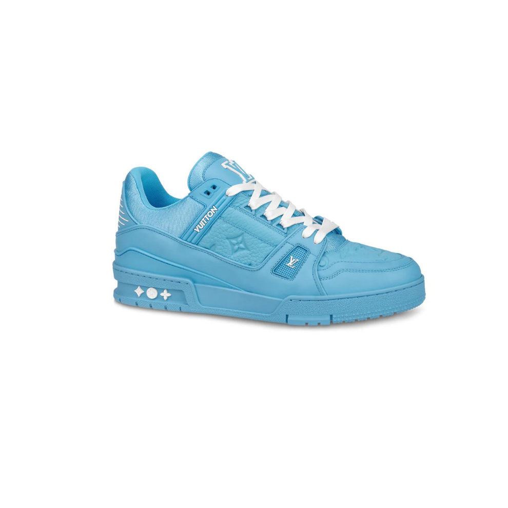Louis Vuitton Lv Trainer Leather Low Trainers In Blue