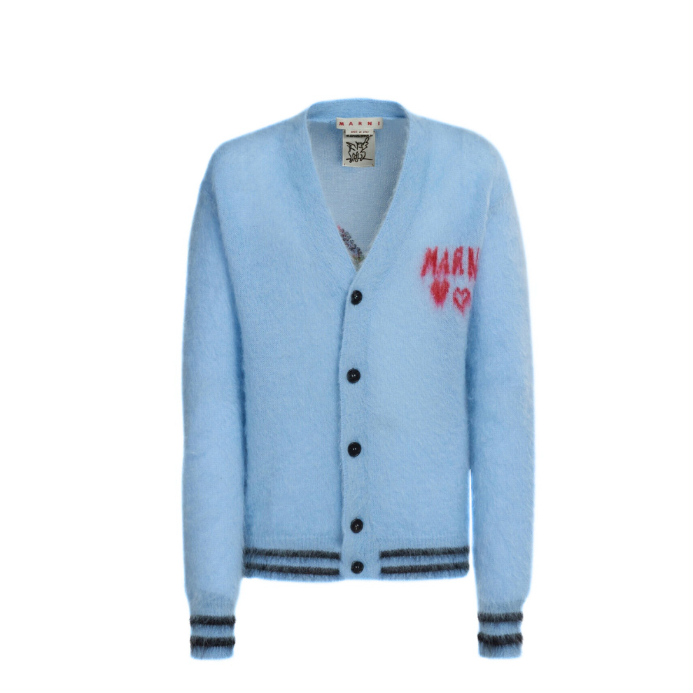 Marni  CARDIGAN WITH MULTICOLOUR INLAY