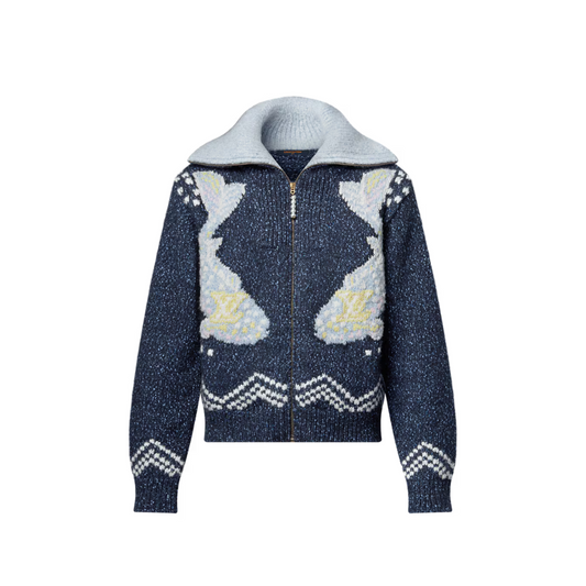 LOUIS VUITTON Zippered Knitted Blouson