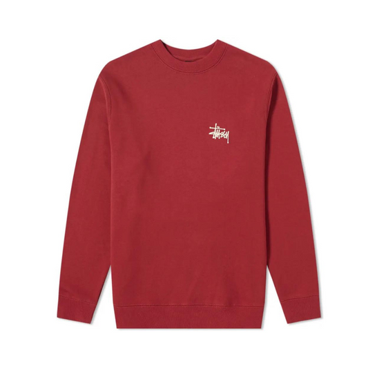STUSSY BASIC CREW SWEAT Wine