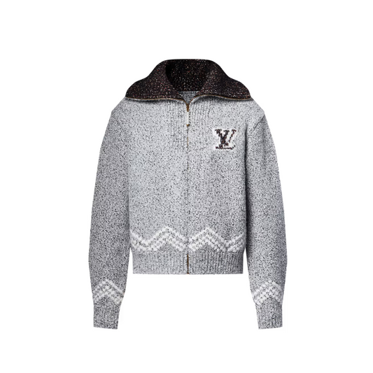 LOUIS VUITTON Zippered Knitted Blouson
