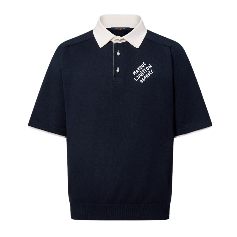 Louis Vuitton  Embroidered Short-Sleeved Cotton Blend Polo Shirt