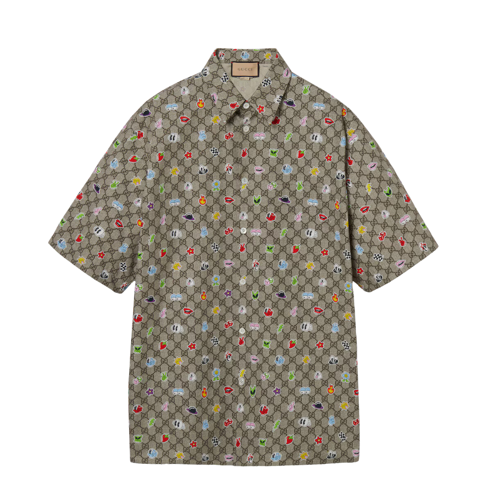 GUCCI COTTON POPLIN SHIRT WITH PRINT